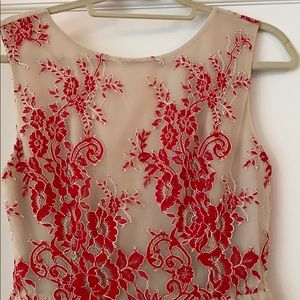 Alice and Olivia silk and tulle red dress size 6